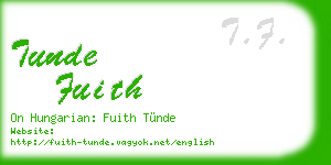 tunde fuith business card