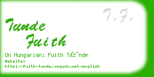 tunde fuith business card